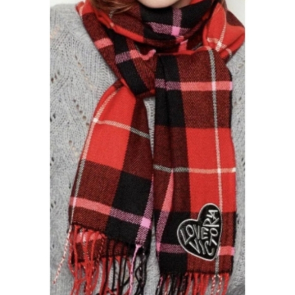 Victoria Secret Red Plaid Scarf - Picture 3 of 3